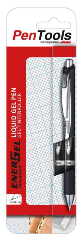 Pentel zselés rollertoll alkoholos, pigmentált tintával EnerGel 0,7 mm - fekete